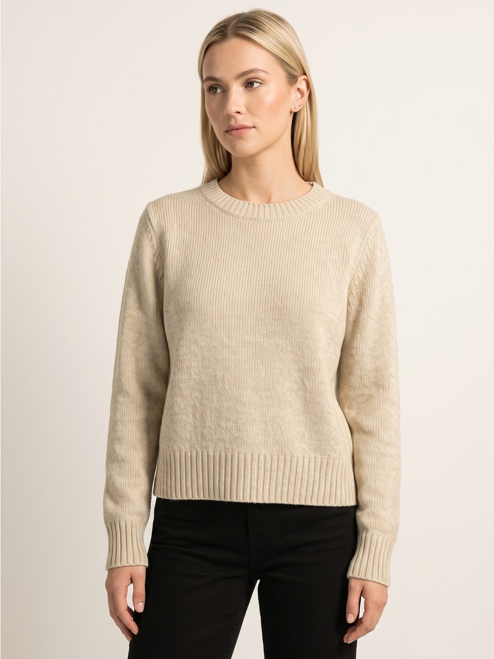 H&M Crewneck Sweater in Beige